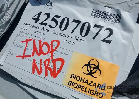 2019 Nissan Altima 2.5 Sr из США, поврежденный, VIN 1N4BL4CV7KC193642